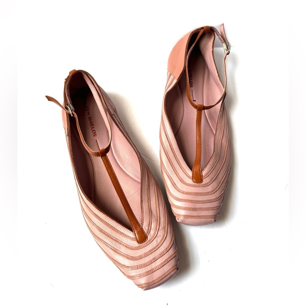 Eileen Shields MARY T-Strap Nappa Dusty Pink/Blush/flats shoes SZ EU 40 US 9-9.5 - Picture 4 of 11